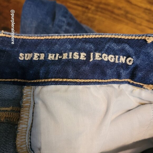 American Eagle Jeans 2 S Jegging Super Hi Rise Super Stretch Medium Dark Wash - Picture 5 of 12